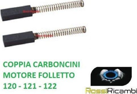 VORWERK FOLLETTO -  COPPIA CARBONCINI MOTORE SPAZZOLE PER FOLLETTO VK120 VK121 VK122 Casa e cucina/Aspirapolvere e pulizia di pavimenti e finestre/Accessori per aspirapolvere/Batterie e parti sostitutive Rossi Ricambi - Venetico Marina, Commerciovirtuoso.it