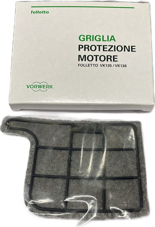 VORWERK FOLLETTO GRIGLIA FILTRO PROTEZIONE MOTORE VK135 VK136 ORIGINALE - 04866 Casa e cucina/Aspirapolvere e pulizia di pavimenti e finestre/Accessori per aspirapolvere/Batterie e parti sostitutive Rossi Ricambi - Venetico Marina, Commerciovirtuoso.it