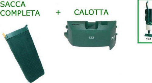 VORWERK  FOLLETTO VK122 SACCA COMPLETA + CALOTTA RICAMBI COMPATIBILI DI ALTA QUALITÀ Casa e cucina/Aspirapolvere e pulizia di pavimenti e finestre/Accessori per aspirapolvere/Batterie e parti sostitutive Rossi Ricambi - Venetico Marina, Commerciovirtuoso.it