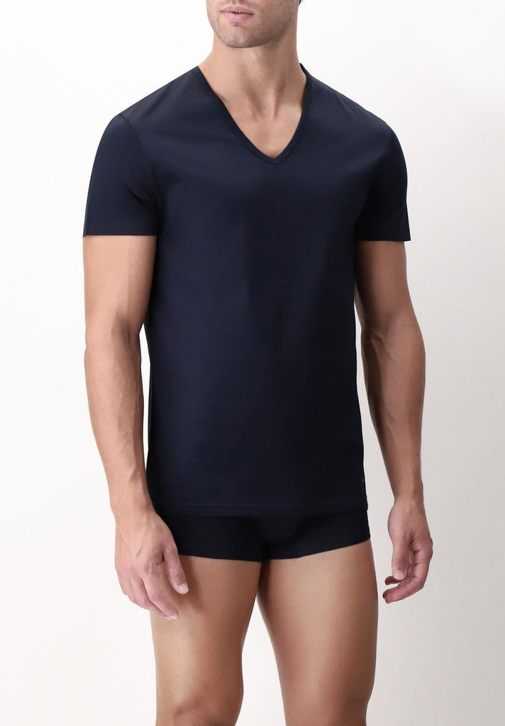 Perofil Maglia Intima da Uomo Scollo V Maniche Corte Filo Scozia