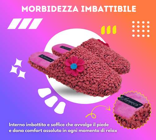 de fonseca Ciabatte Bouclé Suola in Gomma Antiscivolo, Pantofole Donna Estate Inverno in Cotone Traspirante de fonseca Ciabatte Bouclé Suola in Gomma Antiscivolo, Pantofole Donna Estate Inverno in Cotone Traspirante
