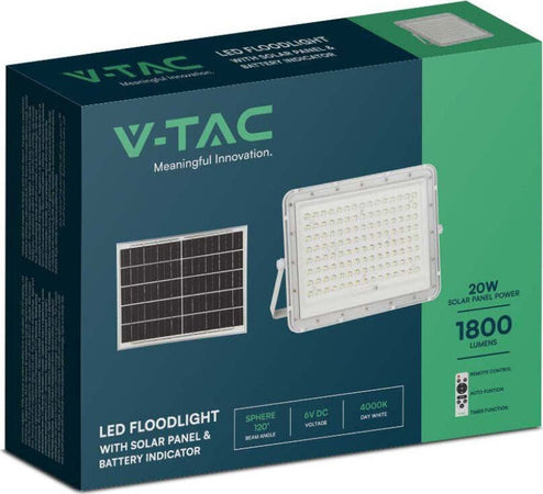 VT-180W-V-TAC-Faro-LED-con-Telecomando-e-Pannello-Solare-20W-Batteria-sostituibile-Cavo-da-3m-Colore-Bianco-6400K
