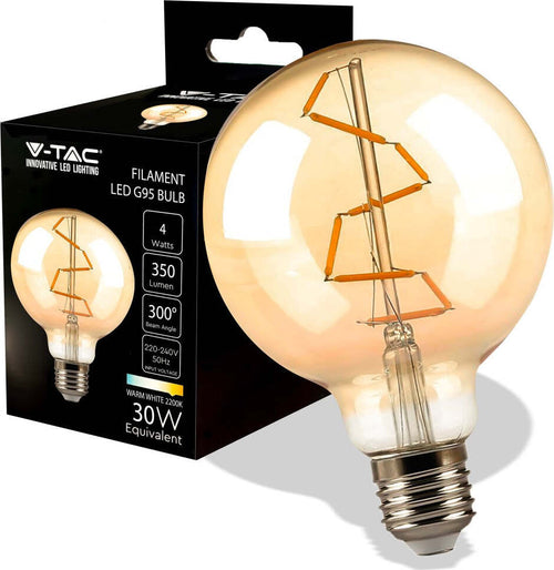 VT-2024 LAMPADINA LED E27 4W BULB G95 GLOBO FILAMENT VETRO AMBRATO - SKU 217146 Illuminazione/Lampadine/Lampadine a LED Zencoccostore - Formia, Commerciovirtuoso.it