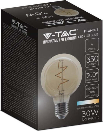 VT-2024 LAMPADINA LED E27 4W BULB G95 GLOBO FILAMENT VETRO AMBRATO - SKU 217146 Illuminazione/Lampadine/Lampadine a LED Zencoccostore - Formia, Commerciovirtuoso.it