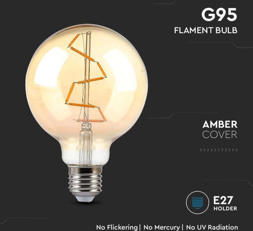 VT-2024 LAMPADINA LED E27 4W BULB G95 GLOBO FILAMENT VETRO AMBRATO - SKU 217146 Illuminazione/Lampadine/Lampadine a LED Zencoccostore - Formia, Commerciovirtuoso.it