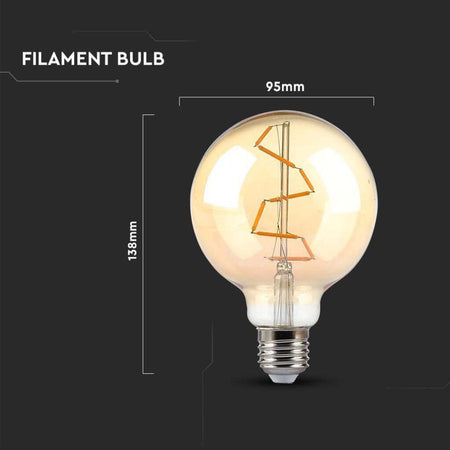 VT-2024 LAMPADINA LED E27 4W BULB G95 GLOBO FILAMENT VETRO AMBRATO - SKU 217146 Illuminazione/Lampadine/Lampadine a LED Zencoccostore - Formia, Commerciovirtuoso.it