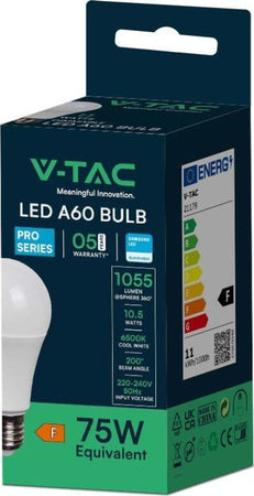 VT-211 LAMPADINA LED E27 10.5W BULB A60 GOCCIA SMD CHIP SAMSUNG - SKU 21177 / 21178 / 21179 Illuminazione/Lampadine/Lampadine a LED Zencoccostore - Formia, Commerciovirtuoso.it