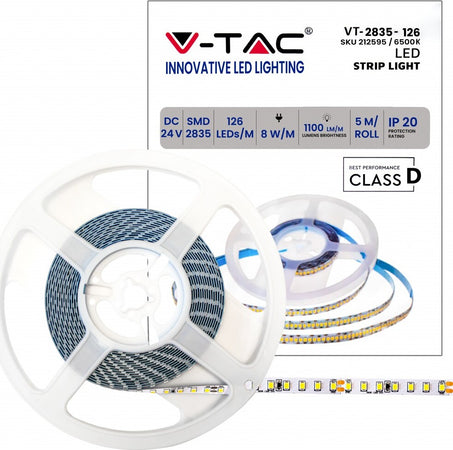 VT-2835-126 STRISCIA LED FLESSIBILE 40W SMD MONOCOLORE 126 LED/M 24V - BOBINA DA 5 METRI Illuminazione/Strisce LED Zencoccostore - Formia, Commerciovirtuoso.it
