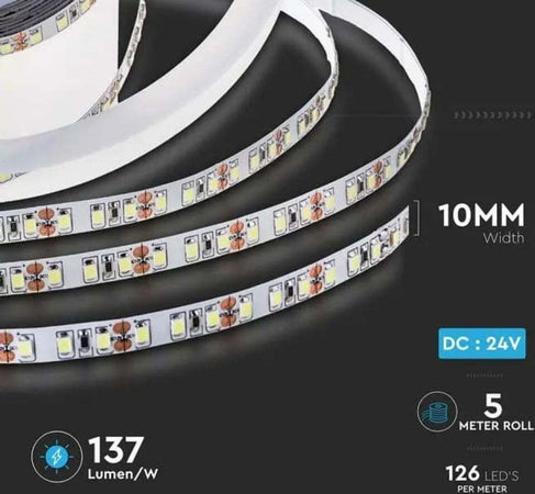 VT-2835-126 STRISCIA LED FLESSIBILE 40W SMD MONOCOLORE 126 LED/M 24V - BOBINA DA 5 METRI Illuminazione/Strisce LED Zencoccostore - Formia, Commerciovirtuoso.it