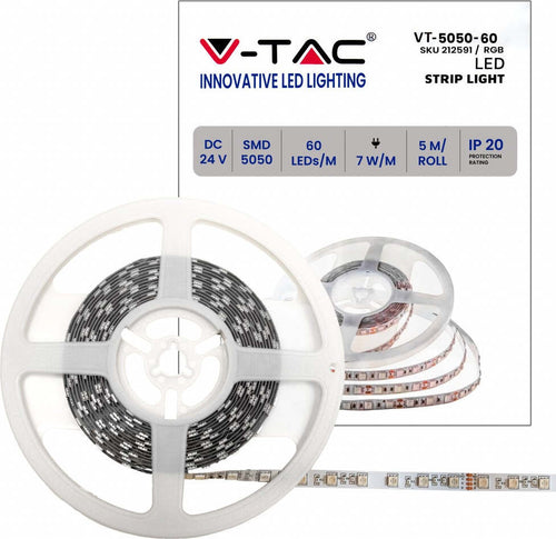 VT-5050-60 STRISCIA LED FLESSIBILE 35W SMD RGB 60 LED/METRO 24V - BOBINA DA 5 METRI Illuminazione/Strisce LED Zencoccostore - Formia, Commerciovirtuoso.it