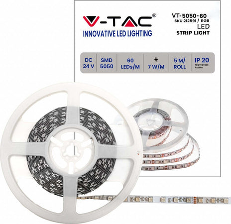 VT-5050-60 STRISCIA LED FLESSIBILE 35W SMD RGB 60 LED/METRO 24V - BOBINA DA 5 METRI Illuminazione/Strisce LED Zencoccostore - Formia, Commerciovirtuoso.it