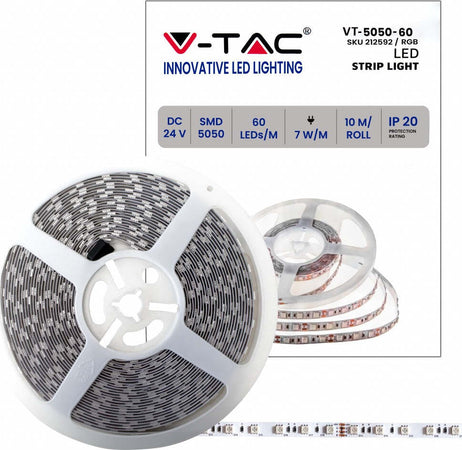 VT-5050-60 STRISCIA LED FLESSIBILE 70W SMD RGB 60 LED/METRO 24V - BOBINA DA 10 METRI Illuminazione/Strisce LED Zencoccostore - Formia, Commerciovirtuoso.it