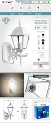 VT-760 PORTALAMPADA DA GIARDINO 220v WALL LIGHT DA MURO PER LAMPADINE E27 Esterno Bianco / Nero Illuminazione/Illuminazione per esterni/Lampade da parete Zencoccostore - Formia, Commerciovirtuoso.it