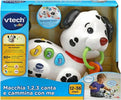 Vtech-Macchia---1,2,3,-Canta-E-Cammina-Con-Me!,-Cagnolino-Giocattolo-Che-Cammina,-Cane-Giocattolo-Con-Guinzaglio,-3-Canzoni-E-20-Melodie,-Lingua-Italiana,-Batterie-Incluse,-12-36-Mesi