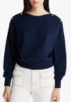Tommy Hilfiger FELPA GOLD BTN BOAT-NK SWTSHIRT da donna