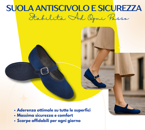 Originali Mary Jane, Ballerine Donna da Casa, Eleganti Friulane con Cinturino, Pantofole Basse in Velluto, Produzione Artigianale