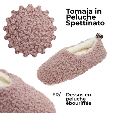 Le Pelosone Ciabatte Donna Invernali Da Casa Babbucce in Peluche Spettinato Pantofole Chiuse Suola per Parquet