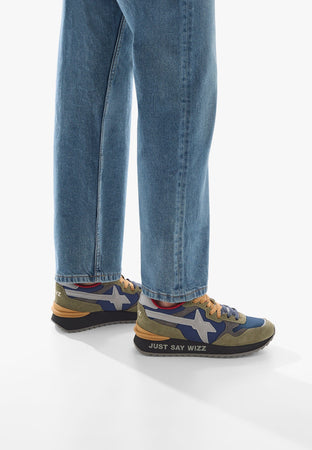 W6yz scarpe uomo YAK-M. - Sneakers in suede e tessuto tecnico - Verde-Blu.
2015185461N36