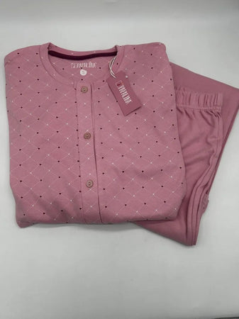 Pigiama Donna Autunno/Inverno Papalina PD1352 in Cotone Interlock – Made in Italy