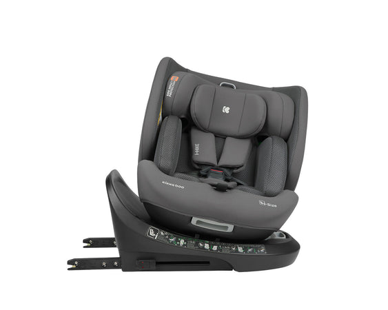 KIKKABOO Seggiolino Auto 40-150 cm i-Hike i-SIZE Dark Grey - Seggiolino Auto con Base Isofix, Da 40 a 150 cm, Omologato ECE R129/03, Girevole A 360° E Reclinabile, Gruppo 0+/1/2/3 Da 0 A 12 Anni, Dark Grey, grigio