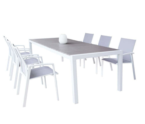 Tavolo allungabile Corfù in alluminio e Polywood dogato telescopico 160-240x100 cm per giardino e veranda