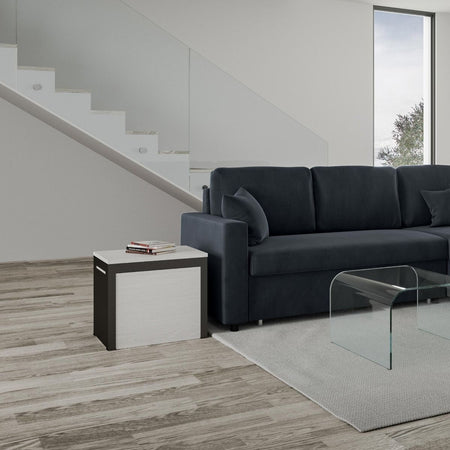 Panca "Napoli" allungabile in legno con telaio antracite per sala da pranzo