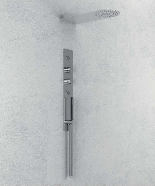 Wall Kit A Parete Da Incasso A Muro Acciaio Inox  + Soffione Doccia a Parete Acciaio Inox Punta Tonda Fai da te/Attrezzature per cucine e bagni/Attrezzature per bagni/Docce e componenti doccia/Filtri supporti e soffioni doccia/Docce fisse Ogomondo - Martina Franca, Commerciovirtuoso.it