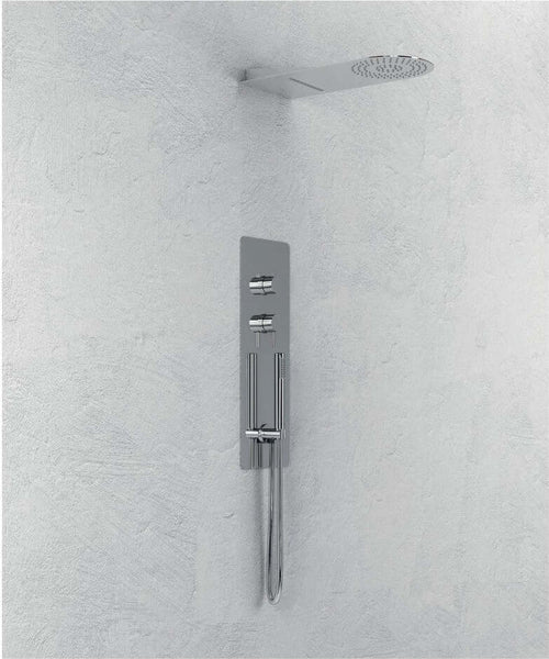 Wall Kit A Parete Da Incasso A Muro Acciaio Inox + Soffione Doccia a Parete Acciaio Inox Punta Tonda Con Cascata Fai da te/Attrezzature per cucine e bagni/Attrezzature per bagni/Docce e componenti doccia/Filtri supporti e soffioni doccia/Docce fisse Ogomondo - Martina Franca, Commerciovirtuoso.it