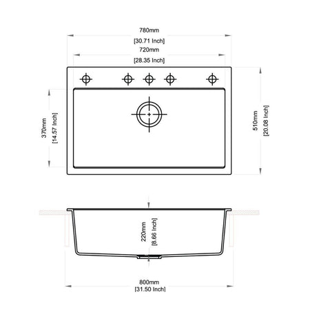 Waltz 78x51 lavello una vasca croma