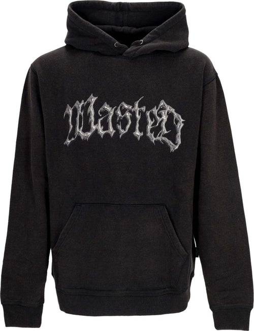 WASTED-PARIS-Felpa-Cappuccio-Uomo-Knight-Core-Hoodie-Faded-Black-da-uomo
