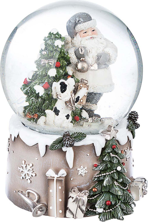 Waterball Flock Sfera di Cristallo natalizia con Babbo Natale e Pino decorazione per Interni ed Esterni h 14 cm Casa e cucina/Decorazioni per interni/Addobbi e decorazioni per ricorrenze/Decorazioni natalizie/Neve artificiale MagiediNatale.it - Altamura, Commerciovirtuoso.it