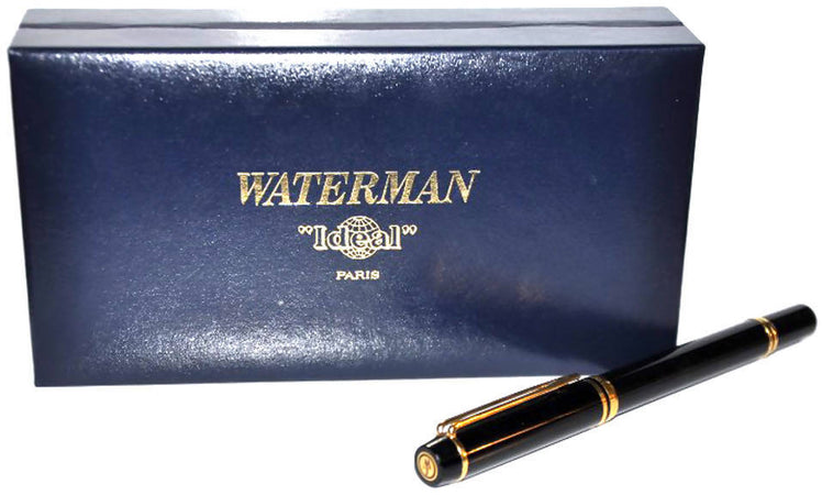 Waterman Hémisphère Penna Stilografica, Nero Lucido con Finiture in Oro, Confezione Regalo
