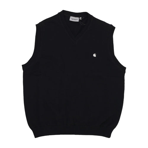 CARHARTT WIP Pullover Smanicato Uomo Madison Vest Sweater Black/wax da uomo