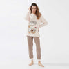 Pigiama Autunno/Inverno Donna Happy People Castagna 100% Cotone