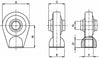 Supporto superiore rotula sferica Ø 32mm testa Ø 83mm e interasse 65mm