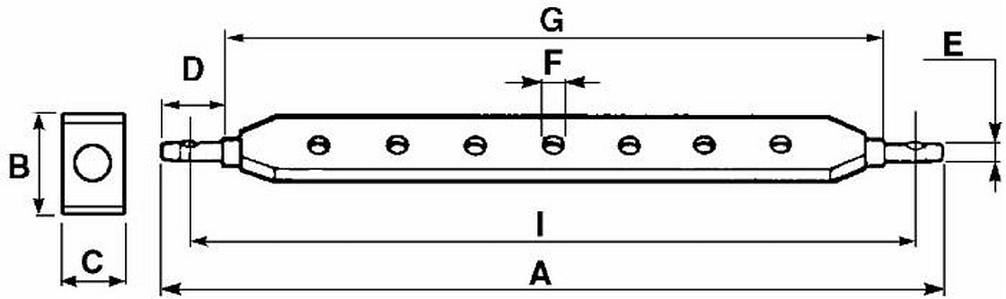 Barra traino cat. II 830x75x30mm