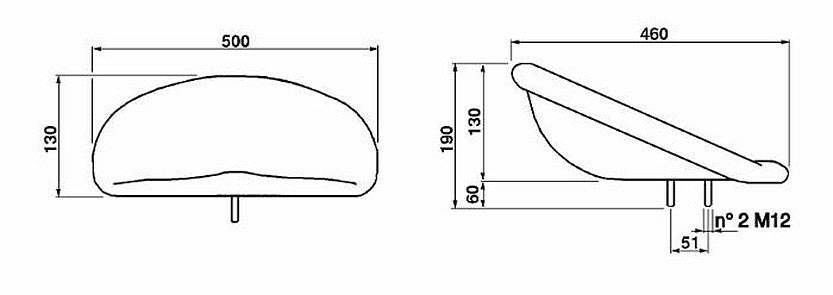 Sedile Ama universale in ecopelle nera con imbottitura