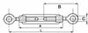 Tenditore Acciaio 2 Occhi Ø 3/8 L min 182mm