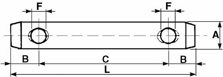 Perno ø19 lunghezza 254 int,210 zincato confezione da 5 pezzi