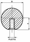 Pomolo a sfera Ø 45mm filetto 14MAx18mm