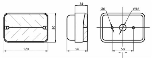 Fanale direzione e posizione dx-sx 114x76mm