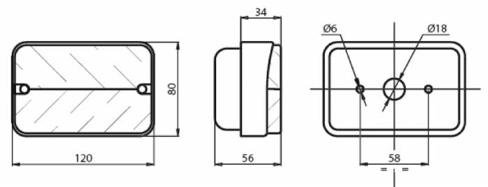 Fanale direzione e posizione dx-sx 114x76mm confezione da 2 pezzi
