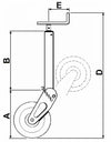 Servotimone con ruota d'appoggio a molla e ribaltamento semiautomatico Ama portata 1500kg