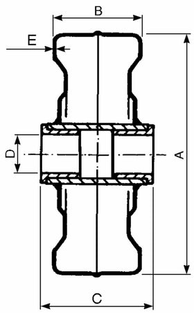 Ruota in lamiera 250x100x30mm