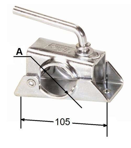 Morsetto di fissaggio regolabile per servotimone con Ø del tubo 42mm