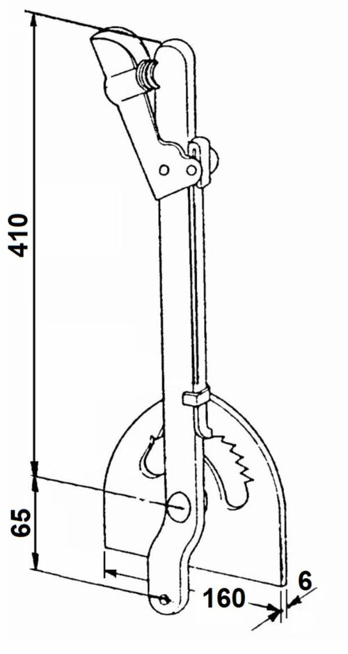 Leva freno parcheggio lato destro con interasse 410mm