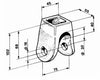 Forcella ribaltabile per rimorchi 2 fori Ø 16mm lunga 102mm