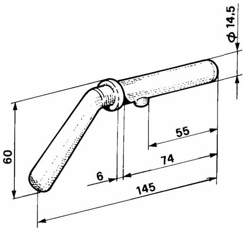 Chiavistello ø 14,5mm confezione da 5 pezzi