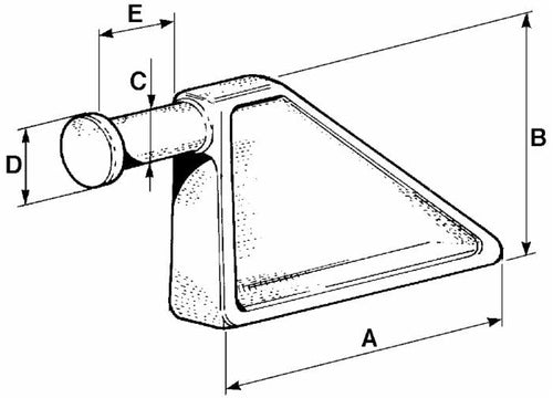 Piantone forgiato per chiusura a blocco delle sponde di rimorchi lungo 130mm Ø 24mm