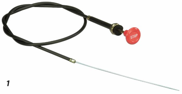 Tirante stop motore,cavo lunghezza 2200mm e pomello stop rosso